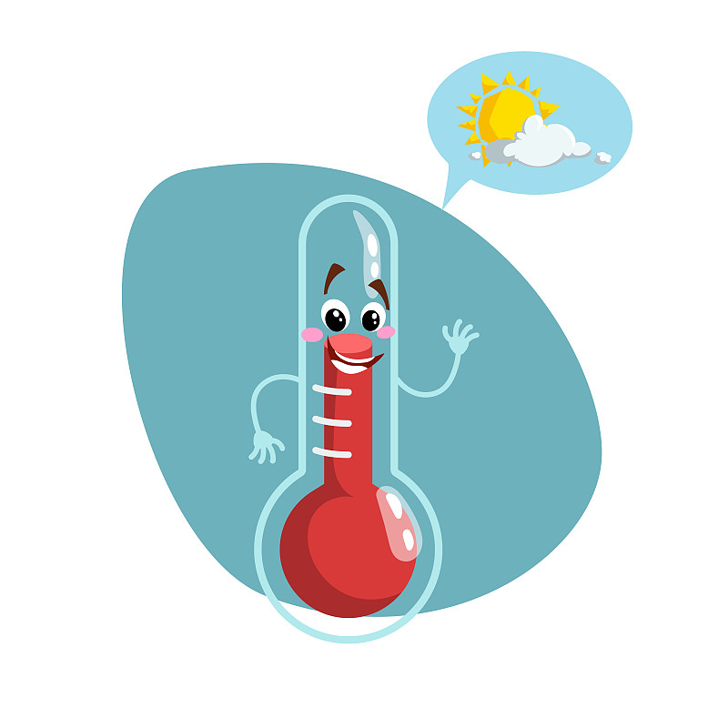 温度计,气候,云,绘画插图,符号,卡通,吉祥物,矢量,太阳,天气
