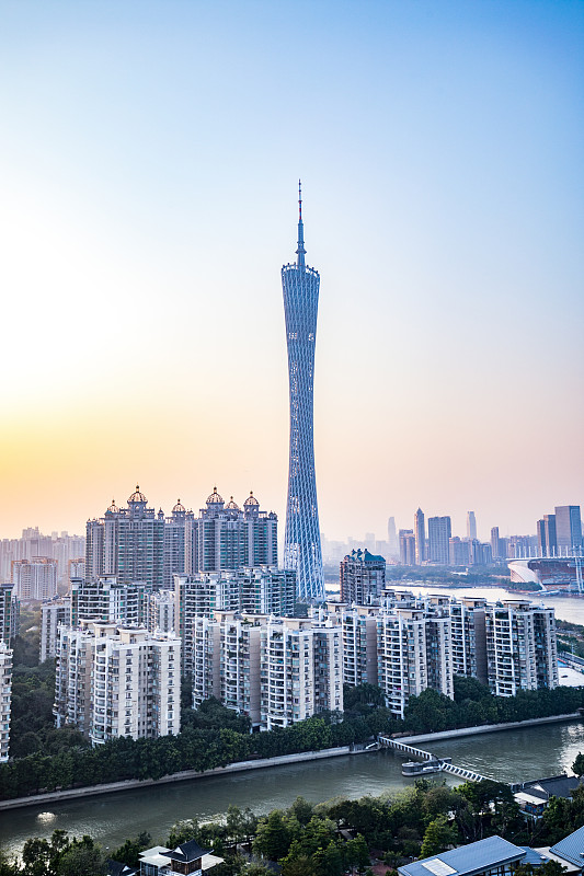 广州,塔,垂直画幅,水平画幅,云,无人,交通,户外,都市风景,彩色图片