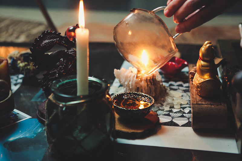 茶道,中国茶,陶瓷工艺品,茶壶,典礼,火焰,烛光,简单生活,蜡烛,陶瓷制品