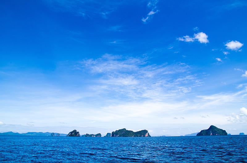 泰国,地形,水,天空,美,水平画幅,无人,夏天,礁石,热带气候