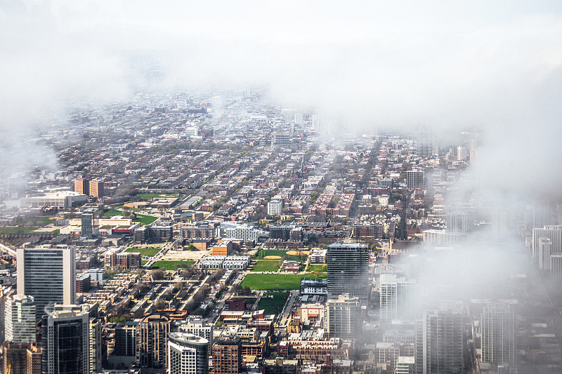 云,芝加哥市,城市,透过窗户往外看,暴风雨,水平画幅,无人,户外,云景,气候与心情