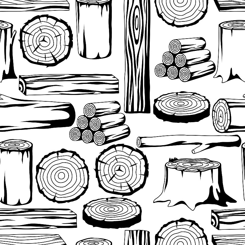 圆木,木制,背景,四方连续纹样,厚木板,伐木搬运业,象鼻,纹理效果,纺织品,绘画插图