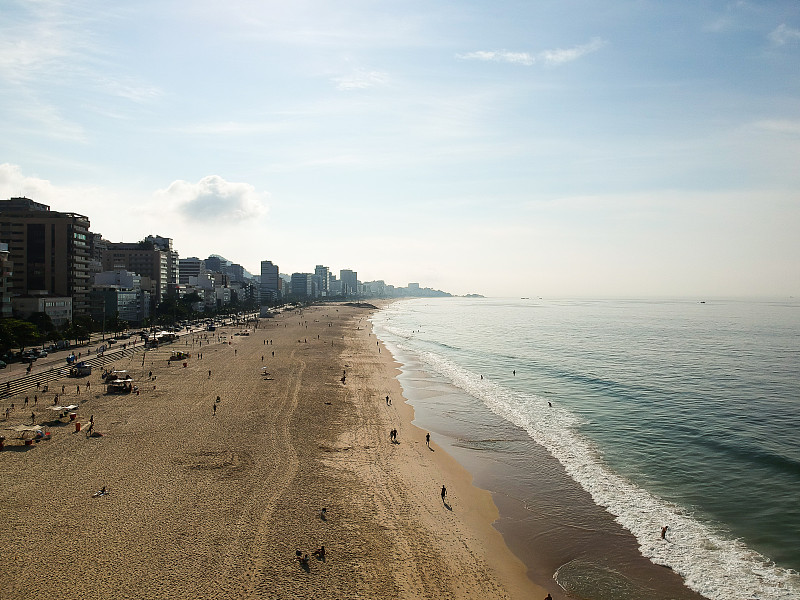 无人机,里约热内卢,航拍视角,伊帕尼马海滩,列比伦海滩,风景,自然美,南美,水,天空