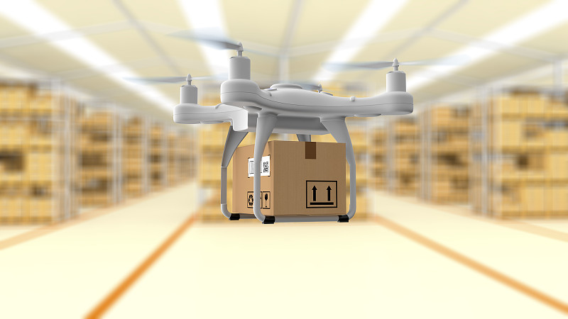 无人机,仓库,未来,半空中,盒子,纸箱,工业,技术,电池,商务