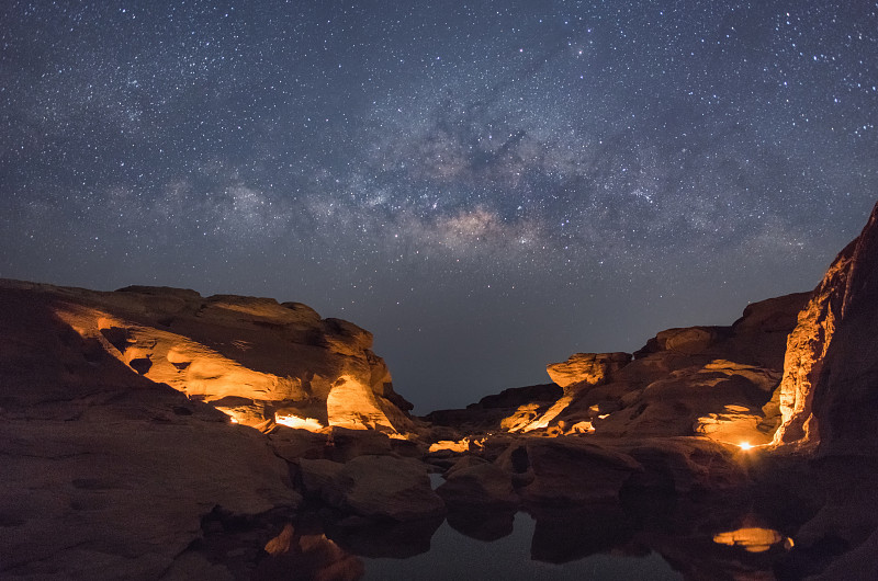 湖,泰国,银河系,山景城,石头,水,天空,美,星系,水平画幅