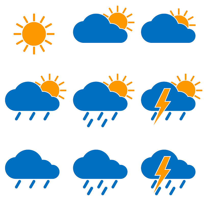 天气,计算机图标,水,暴风雨,重的,气候,云,绘画插图,湿,夏天