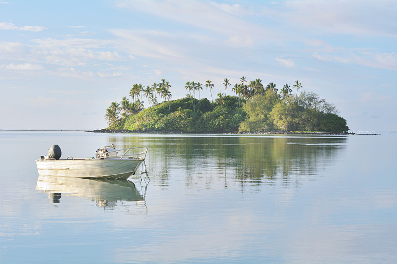 水,库克群岛,拉罗汤加岛,穆里湖,宁静,停泊的,在上面,渔船,度假胜地,休闲活动