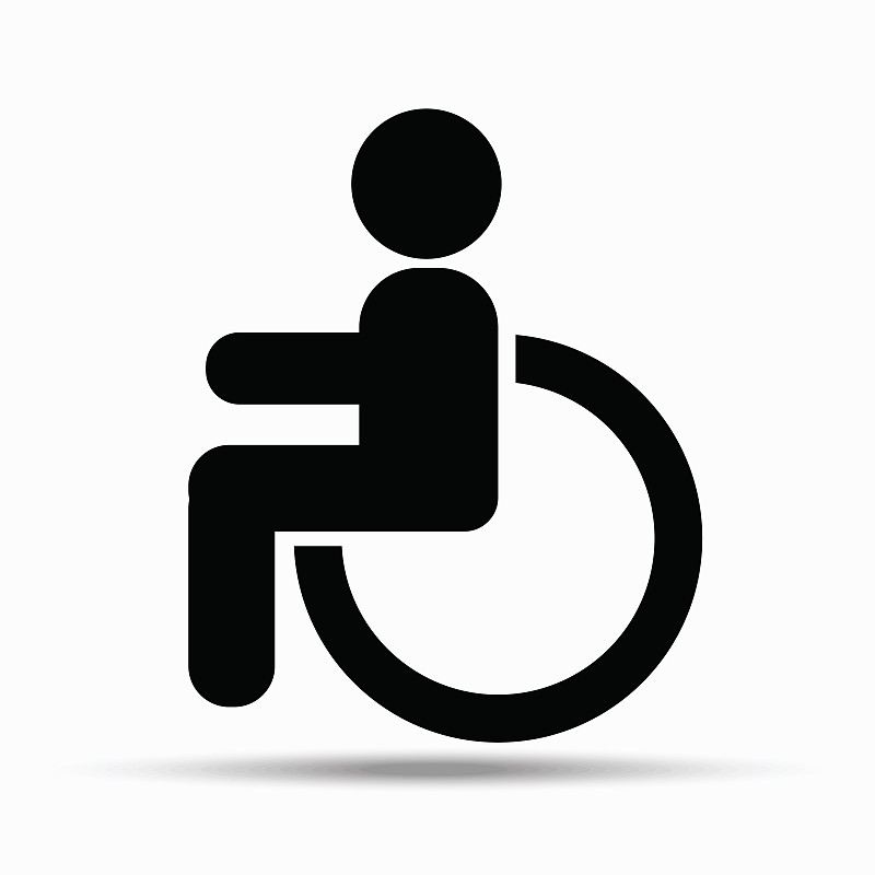 残障者标志,白色背景,车轮,座位,易接近性,无人,椅子,绘画插图,浴室,符号