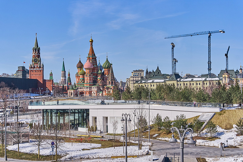 俄罗斯,现代,克里姆林宫,自然美,冬天,莫斯科,纪念碑,天空,圆形剧场,新的