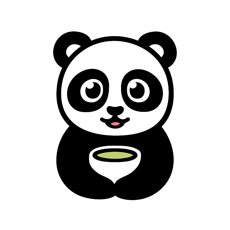 熊猫,可爱的,茶杯,可爱,绿茶,熊,杯,热,方形画幅,性格