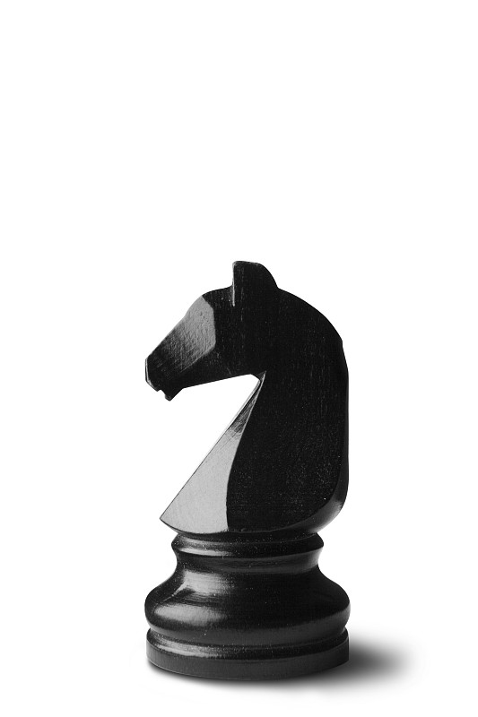 国际象棋,骑士,白色背景,黑色,分离着色,棋子,垂直画幅,彩色图片,木制,无人