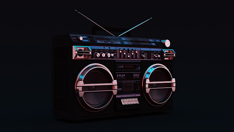 暗色,大功率录放机,1980-1989年图片,内置扬声器,嘻哈,犹太人区,刻板印象,收音机,1980年-1989年,音乐