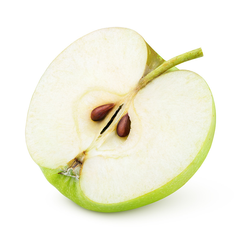 苹果,绿色,水果,一半的,素食,无人,生食,阴影,特写,部分