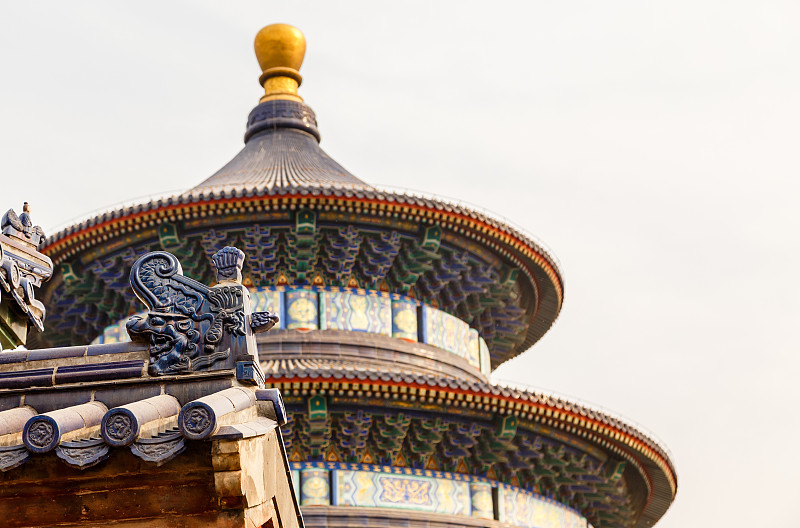 屋顶,北京,华丽的,中国,复杂性,龙,天坛,祈年殿,道教,宫殿