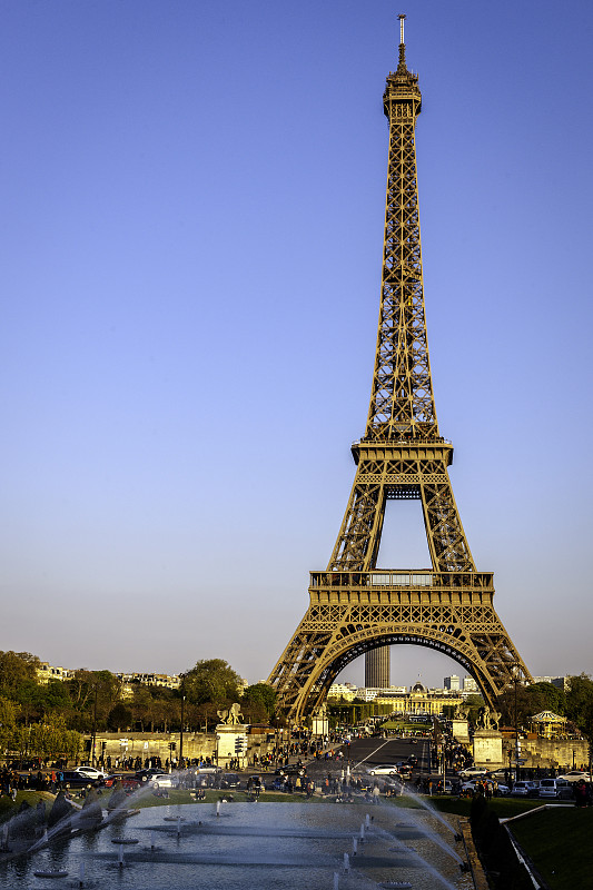 法国,正下方视角,欧洲,埃菲尔铁塔,巴黎,建筑结构,垂直画幅,水,天空,美