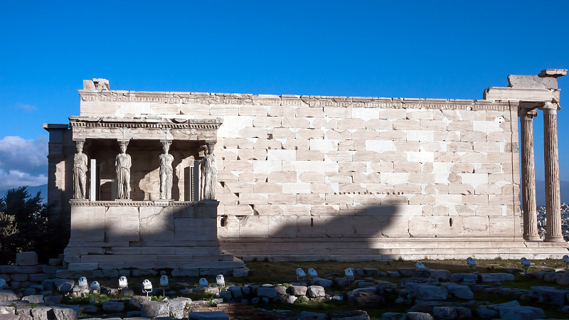 希腊,依瑞克提翁神殿,雅典,寺庙,雅典卫城,古典希腊,北,平衡折角灯,纪念碑,宙斯