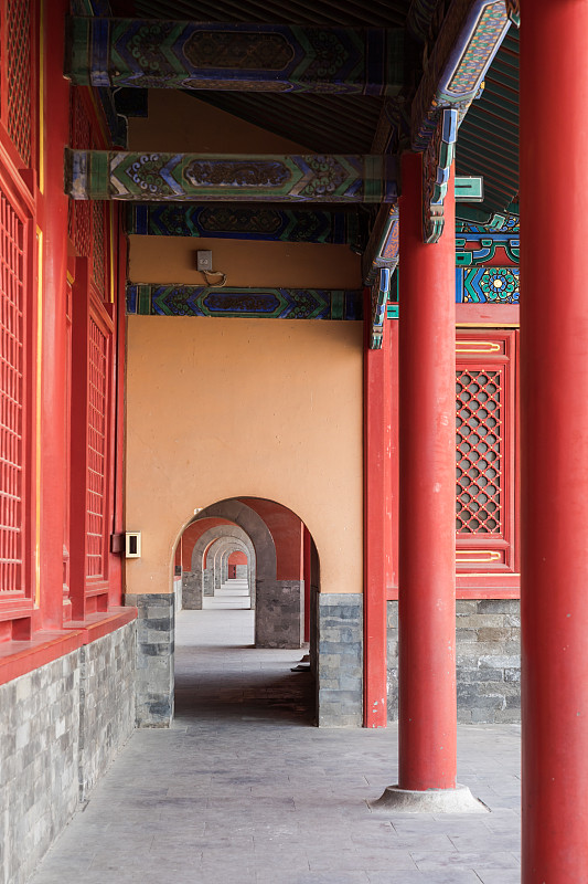 走廊,建筑,远古的,高雅,清朝,屋顶横梁,梁,故宫,古典风格,北京市
