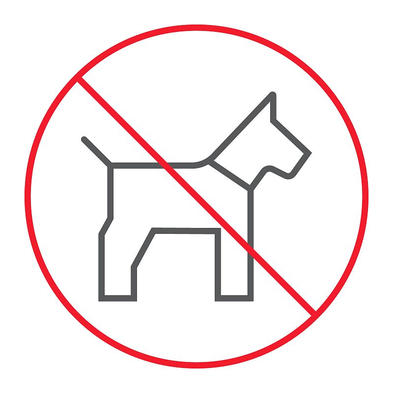 禁止的,狗,矢量,细的,宠物,标志,不,数字10,直的