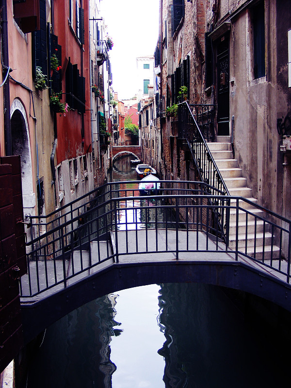 运河,威尼斯,垂直画幅,水,天空,无人,传统,古老的,户外,都市风景