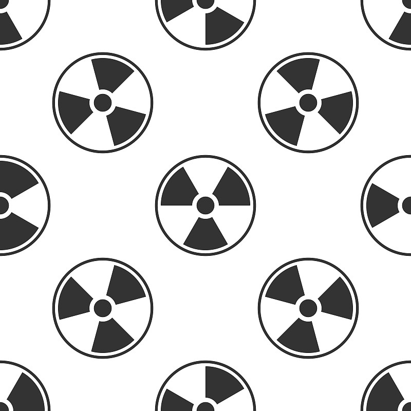 放射警告标志,绘画插图,符号,四方连续纹样,矢量,计算机图标,白色背景,扁平化设计,有毒物质,放射