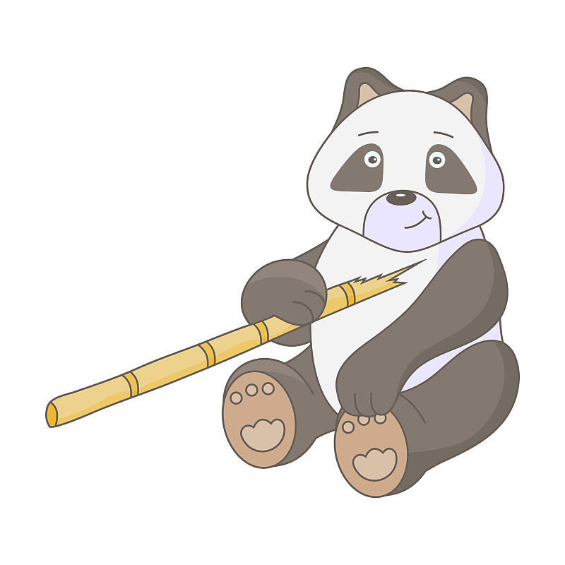 熊猫,竹,艺术,绘画插图,膳食,卡通,熊,俄罗斯,曲别针,白色