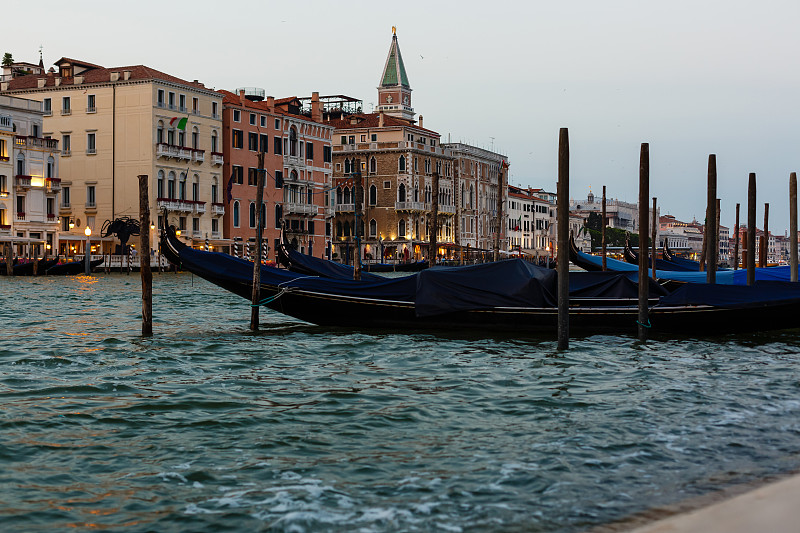 威尼斯,意大利,大运河,时间,水,天空,夜晚,运河,曙暮光,光