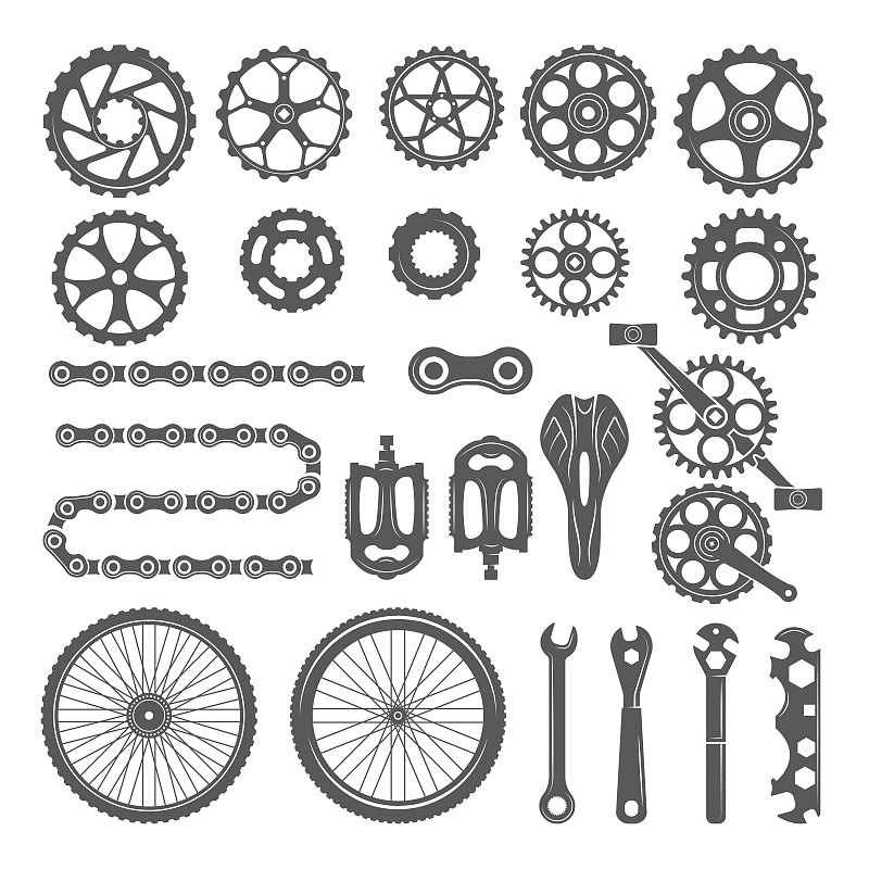 链,车轮,自行车,自行车齿轮,座位,档案,绘画插图,备件,计算机制图,计算机图形学