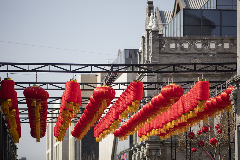 中国灯笼,北京,背景,中国元宵节,工艺品,传统节日,灯笼,悬挂的,分离着色,远古的