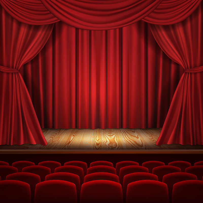 窗帘,矢量,戏剧表演,概念,简单,座位,首次公演,椅子,绘画插图,天鹅绒