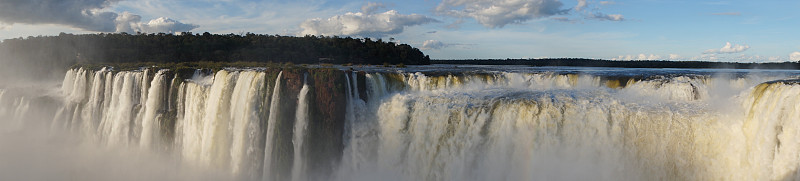 瀑布,伊瓜苏瀑布,阿根廷,特写,侧面视角,看风景,南美,水,天空,伊瓜苏河