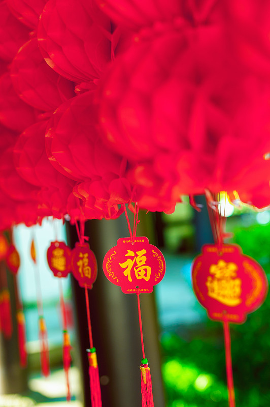 春节,中国元宵节,中国灯笼,灯笼,寺庙,传统节日,垂直画幅,无人,符号,表现积极