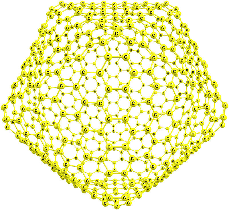 富勒烯,分子结构,白色背景,巨人,分离着色,球,水平画幅,无人,符号,科学
