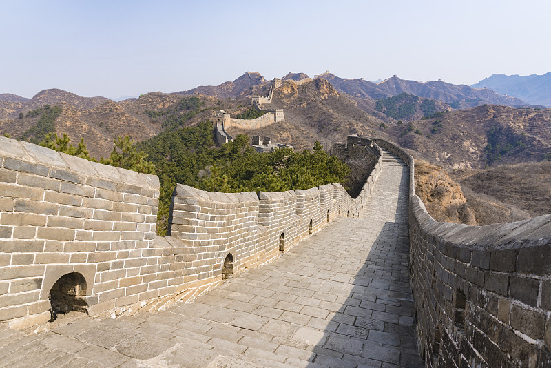 世界遗产,著名景点,长的,北京,砖,水平画幅,无人,古老的,东亚,户外