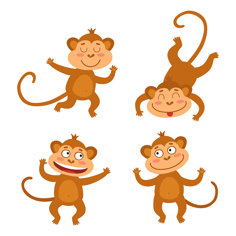 猴子,矢量,乐趣,可爱的,小的,褐色,舌头,绘画插图,符号,性格