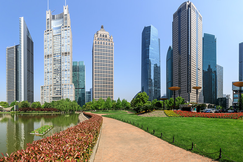 公园,现代,著名景点,风景,上海,建筑外部,城市,办公室,水,天空