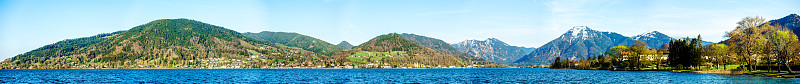 提根湖,湖,巴伐利亚,德国,水,天空,留白,新的,水平画幅,山