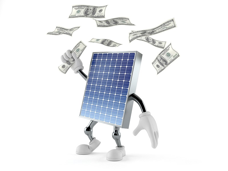 太阳能电池板,性格,太阳能,美国百元钞票,储蓄,水平画幅,能源,卡通,工业,电