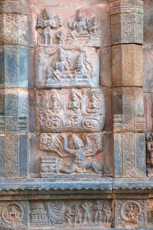 魔王罗波那,泰米尔纳德邦,印度,北,寺庙,代表,木板画,围墙,摇动