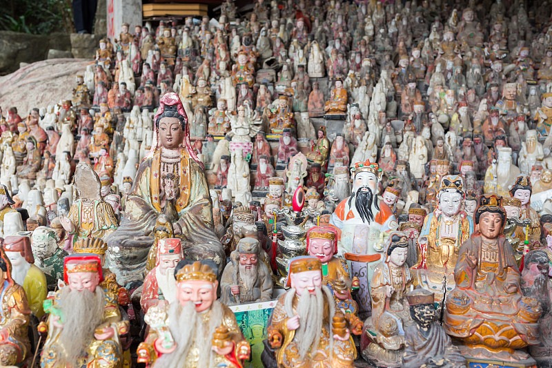 道教,雕像,大量物体,佛教,背景,观音菩萨,小雕像,仙女,陶瓷制品,神