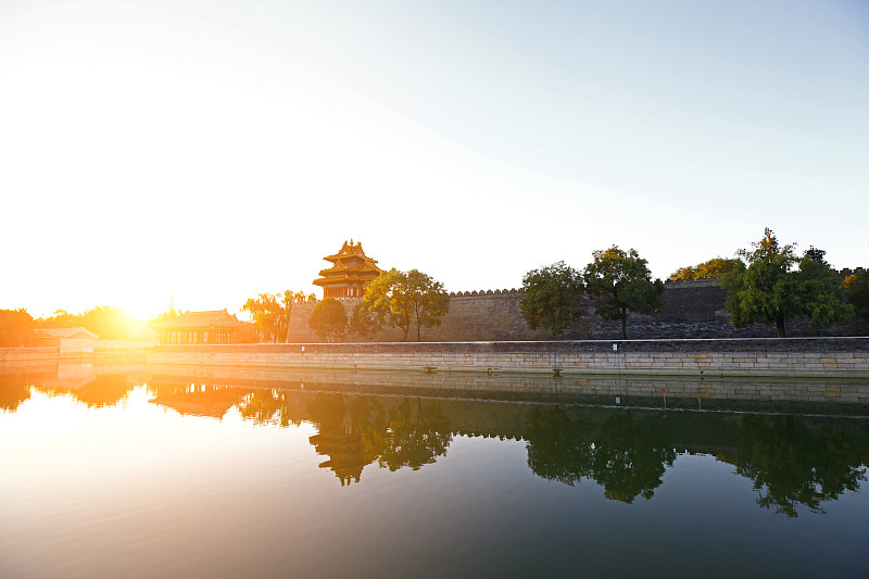 北京,故宫,东,角落,河流,水,水平画幅,无人,蓝色,古老的