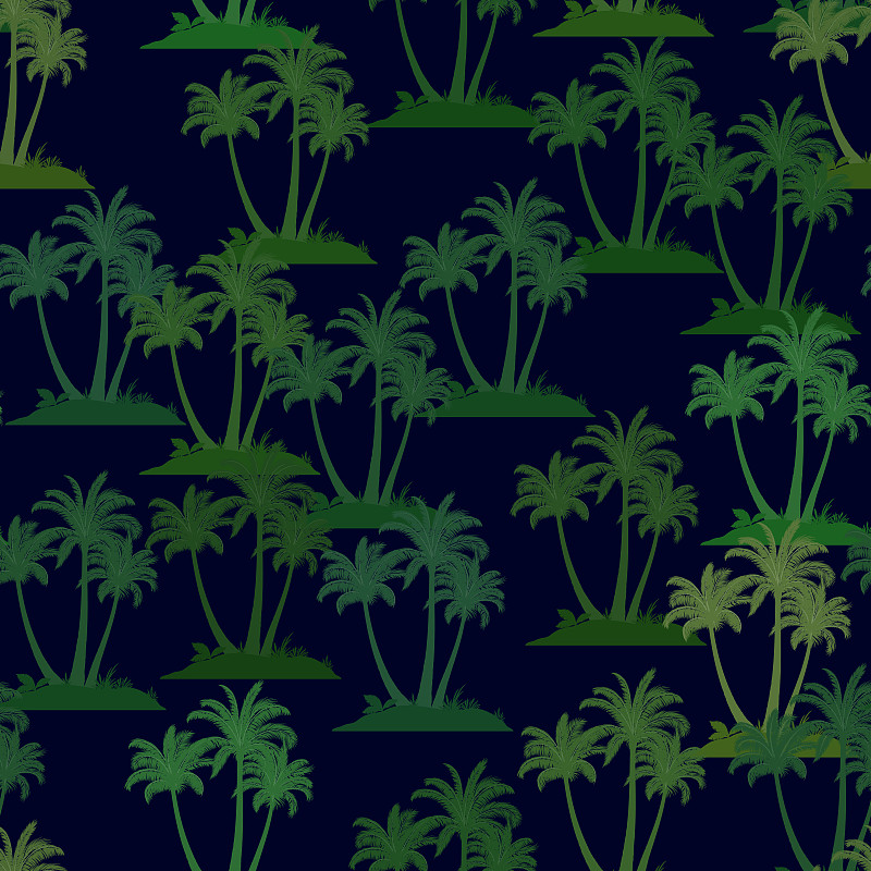 棕榈树,鸡尾酒,枝繁叶茂,夜晚,王冠,无人,绘画插图,椰子树,夏天,四方连续纹样