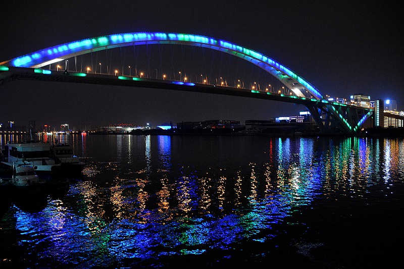 夜晚,上海,卢浦大桥,水,天空,水平画幅,无人,当地著名景点,拱桥,黄浦江