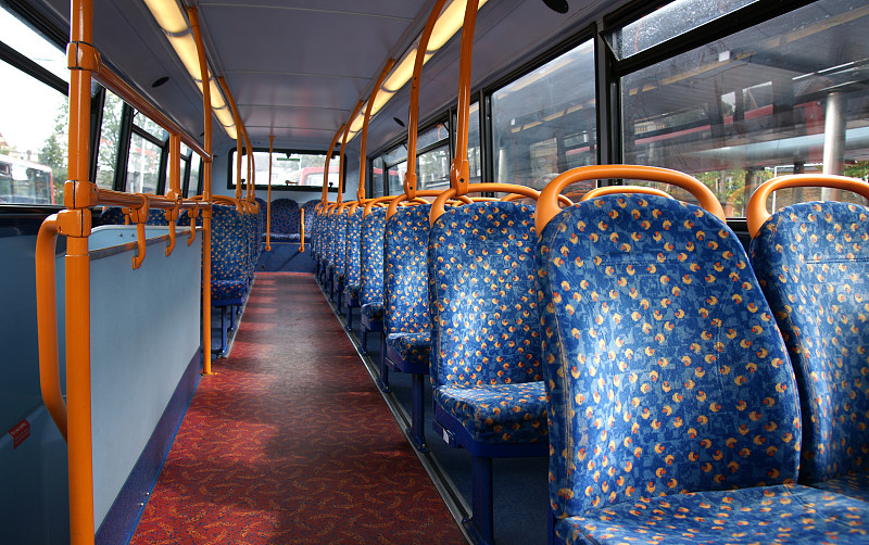 巴士,空的,伦敦,平衡折角灯,极简构图,水平画幅,无人,符号,英格兰,双层巴士